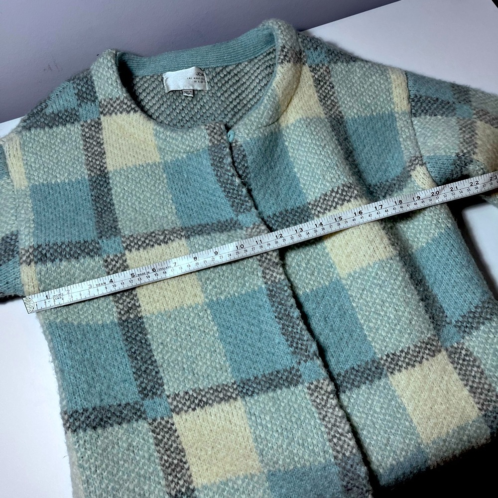 Joa Knit sweater coat size medium over size blue plaid - Picture 6 of 6